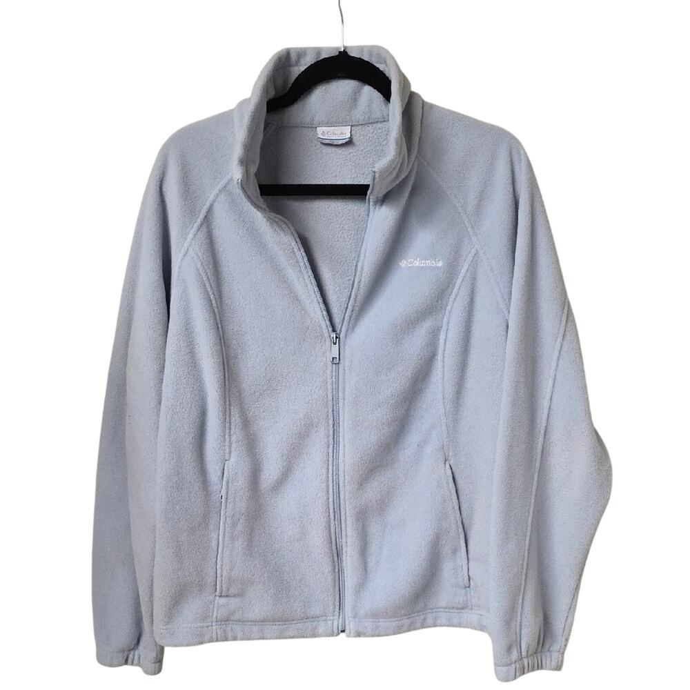Columbia Benton Springs Full Zip Fleece Jacket Light Blue Womens XL